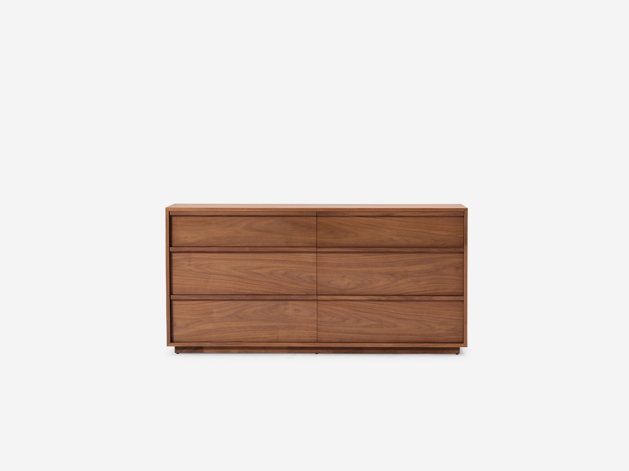 Walnut double dresser front view